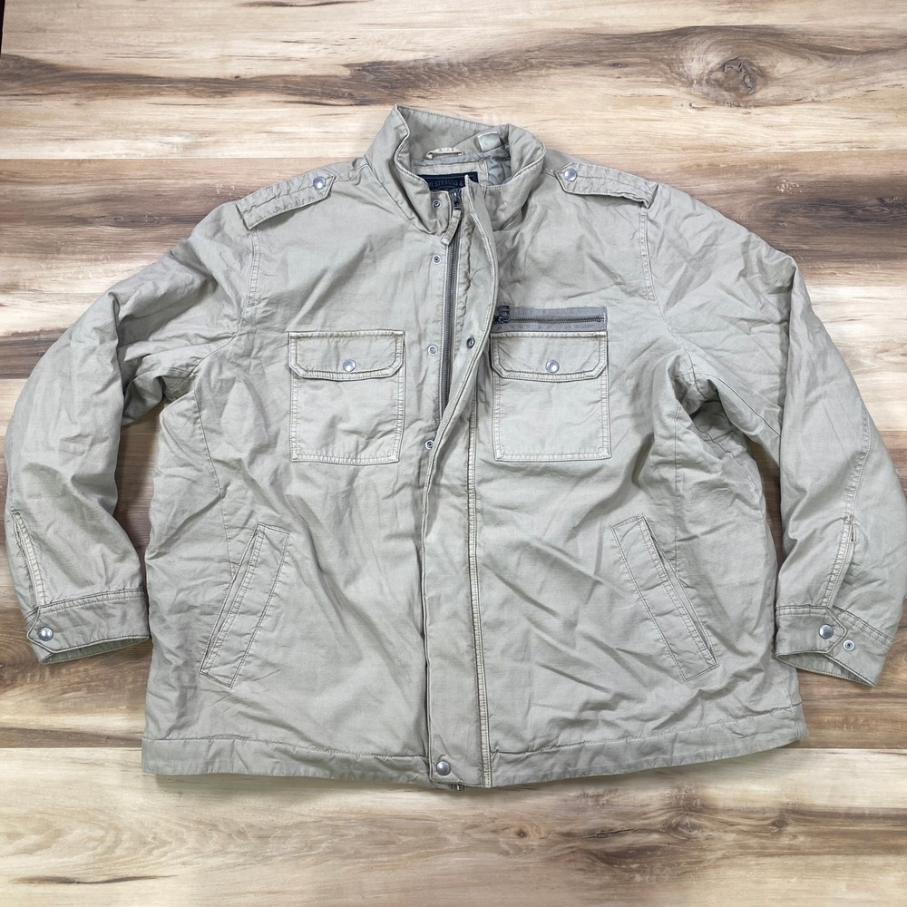 Levi's Field Jacket Mens XXL Workwear Cotton Quilted Lined Khaki Military Coat